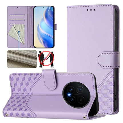 Honeycomb Embossing RFID Leather Phone Case, For Honor Magic8, For Honor Play 70 Plus, For Honor X5c Plus, For Honor X6c 4G