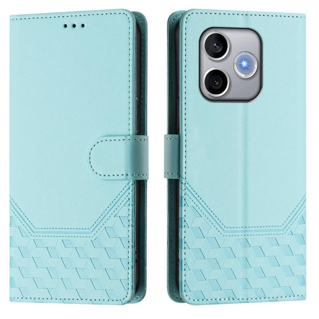 Honeycomb Embossing RFID Leather Phone Case, For Honor 600 Lite Global, For Honor Magic8 Pro Air 5G, For Honor X8d 4G, For Honor Magic8 Pro