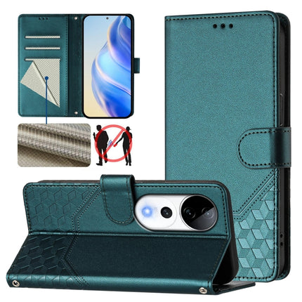 Honeycomb Embossing RFID Leather Phone Case, For vivo S19 Pro, For vivo S19, For vivo Y28 4G, For vivo X100s 5G