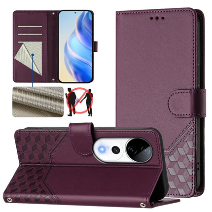 Honeycomb Embossing RFID Leather Phone Case, For vivo S19 Pro, For vivo S19, For vivo Y28 4G, For vivo X100s 5G