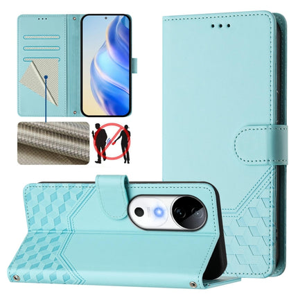 Honeycomb Embossing RFID Leather Phone Case, For vivo S19 Pro, For vivo S19, For vivo Y28 4G, For vivo X100s 5G