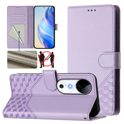 Honeycomb Embossing RFID Leather Phone Case, For vivo S19 Pro, For vivo S19, For vivo Y28 4G, For vivo X100s 5G