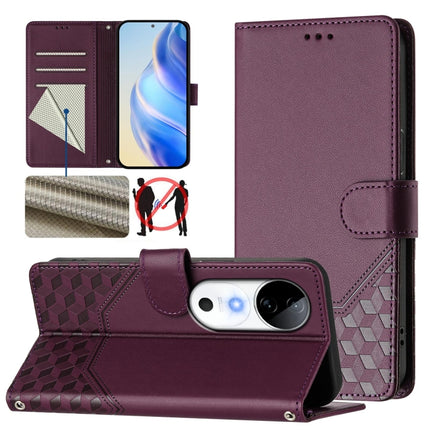 Honeycomb Embossing RFID Leather Phone Case, For vivo S19 Pro, For vivo S19, For vivo Y28 4G, For vivo X100s 5G