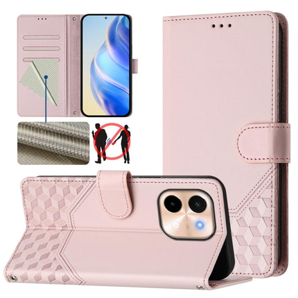 Honeycomb Embossing RFID Leather Phone Case, For vivo S19 Pro, For vivo S19, For vivo Y28 4G, For vivo X100s 5G