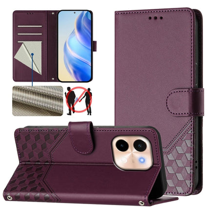 Honeycomb Embossing RFID Leather Phone Case, For vivo S19 Pro, For vivo S19, For vivo Y28 4G, For vivo X100s 5G