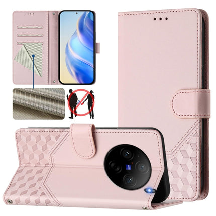 Honeycomb Embossing RFID Leather Phone Case, For vivo S19 Pro, For vivo S19, For vivo Y28 4G, For vivo X100s 5G