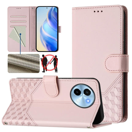 Honeycomb Embossing RFID Leather Phone Case, For vivo Y03 4G Global / Y18 4G, For vivo Y38 5G / Y200i / T3x Global, For vivo iQOO Z9x, For vivo iQOO Z9 / Z9 Turbo