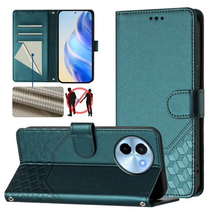 Honeycomb Embossing RFID Leather Phone Case, For vivo Y03 4G Global / Y18 4G, For vivo Y38 5G / Y200i / T3x Global, For vivo iQOO Z9x, For vivo iQOO Z9 / Z9 Turbo