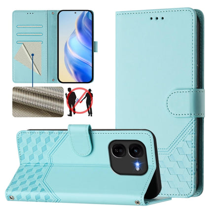 Honeycomb Embossing RFID Leather Phone Case, For vivo Y03 4G Global / Y18 4G, For vivo Y38 5G / Y200i / T3x Global, For vivo iQOO Z9x, For vivo iQOO Z9 / Z9 Turbo