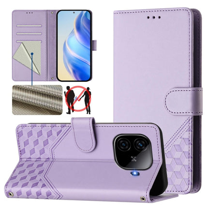 Honeycomb Embossing RFID Leather Phone Case, For vivo Y03 4G Global / Y18 4G, For vivo Y38 5G / Y200i / T3x Global, For vivo iQOO Z9x, For vivo iQOO Z9 / Z9 Turbo