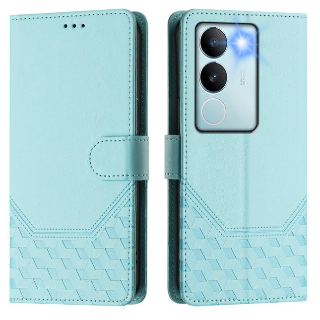 Honeycomb Embossing RFID Leather Phone Case, For vivo V29 5G / V29 Pro Global, For vivo Y17s Global, For vivo Y02a 4G / Y02 4G / Y11 2023 / Y02T, For vivo Y78+ 5G / Y78 5G Global
