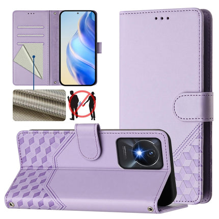 Honeycomb Embossing RFID Leather Phone Case, For vivo V29 5G / V29 Pro Global, For vivo Y17s Global, For vivo Y02a 4G / Y02 4G / Y11 2023 / Y02T, For vivo Y78+ 5G / Y78 5G Global