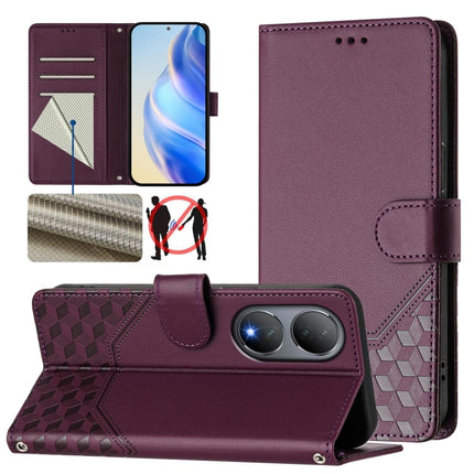 Honeycomb Embossing RFID Leather Phone Case, For vivo Y56 5G / Y16 4G / Y02s 4G Global, For vivo Y100 5G Global, For vivo V27 5G / V27 Pro 5G Global, For vivo V27e 4G / T2 4G Global