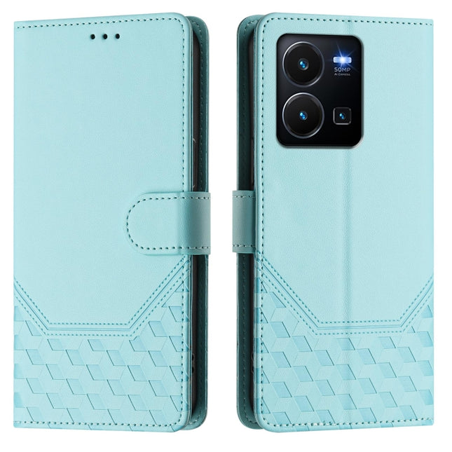 Honeycomb Embossing RFID Leather Phone Case, For vivo Y35 4G / Y22s 4G / Y22 4G Global, For vivo Y55s 2023 / Y75 5G Global, For vivo Y33s 4G / Y21 2021 / Y21s / Y21T, For vivo Y76 5G