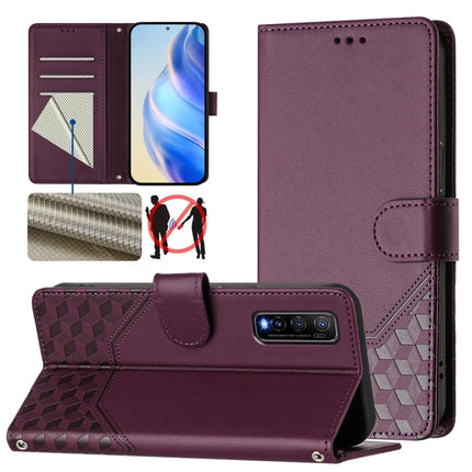 Honeycomb Embossing RFID Leather Phone Case, For vivo Y70s, For vivo Y17 / Y15 / Y12 / Y11, For vivo Y27 4G 2023 Global