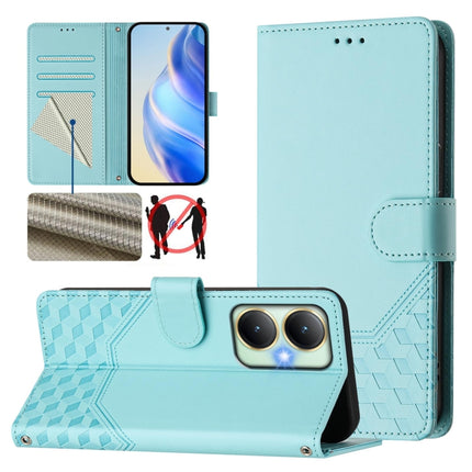 Honeycomb Embossing RFID Leather Phone Case, For vivo Y70s, For vivo Y17 / Y15 / Y12 / Y11, For vivo Y27 4G 2023 Global