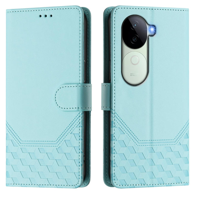 Honeycomb Embossing RFID Leather Phone Case, For vivo iQOO Z9s 5G / V40e 5G India, For vivo Y300 Pro, For vivo iQOO Z9s Pro 5G / T3 Pro 5G India, For vivo V40 Lite 5G / V30e 5G Global