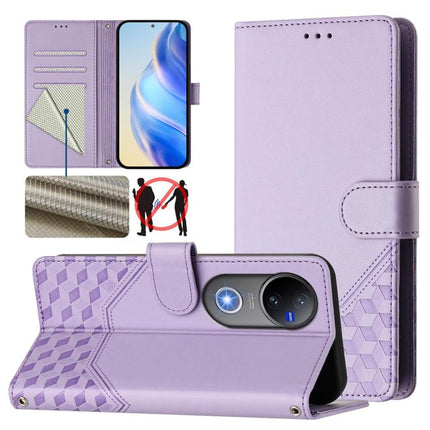 Honeycomb Embossing RFID Leather Phone Case, For vivo V50 Lite 5G, For vivo Y29s 5G / Y04 4G Global, For vivo Y29 4G Global, For vivo V50 5G Global