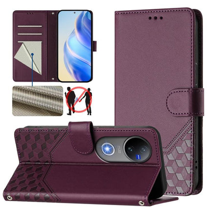 Honeycomb Embossing RFID Leather Phone Case, For vivo V50 Lite 5G, For vivo Y29s 5G / Y04 4G Global, For vivo Y29 4G Global, For vivo V50 5G Global