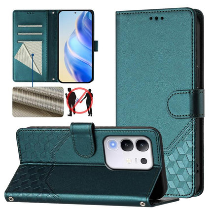 Honeycomb Embossing RFID Leather Phone Case, For vivo V50 Lite 5G, For vivo Y29s 5G / Y04 4G Global, For vivo Y29 4G Global, For vivo V50 5G Global