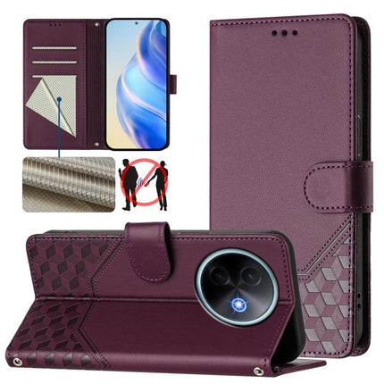 Honeycomb Embossing RFID Leather Phone Case, For vivo S30 Pro mini, For vivo S30, For vivo X200s 5G, For vivo Y39 5G Global