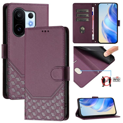 Honeycomb Embossing RFID Leather Phone Case, For vivo S30 Pro mini, For vivo S30, For vivo X200s 5G, For vivo Y39 5G Global