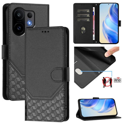 Honeycomb Embossing RFID Leather Phone Case, For vivo S30 Pro mini, For vivo S30, For vivo X200s 5G, For vivo Y39 5G Global