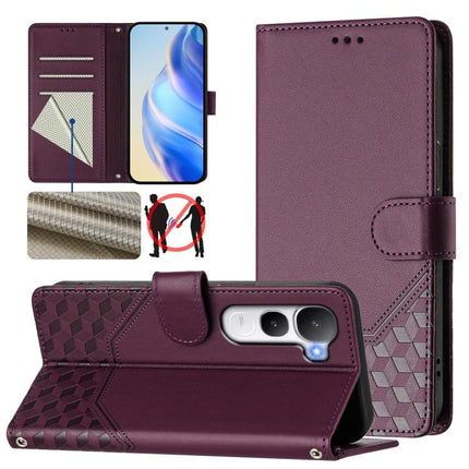 Honeycomb Embossing RFID Leather Phone Case, For vivo V60 Lite 5G Global, For vivo Y400 5G Global, For vivo Y400 4G, For vivo V60 5G Global