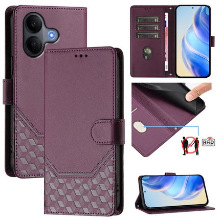 Honeycomb Embossing RFID Leather Phone Case, For vivo V60 Lite 5G Global, For vivo Y400 5G Global, For vivo Y400 4G, For vivo V60 5G Global