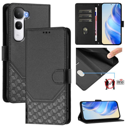 Honeycomb Embossing RFID Leather Phone Case, For vivo V60 Lite 5G Global, For vivo Y400 5G Global, For vivo Y400 4G, For vivo V60 5G Global