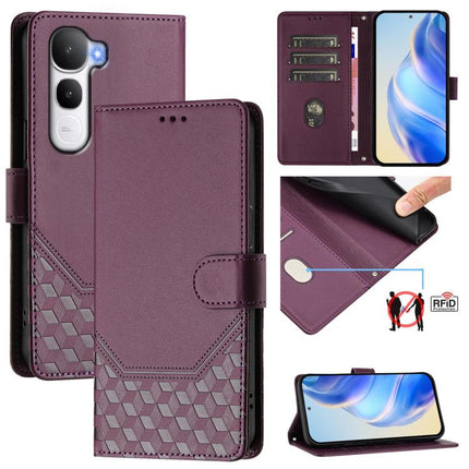 Honeycomb Embossing RFID Leather Phone Case, For vivo V60 Lite 5G Global, For vivo Y400 5G Global, For vivo Y400 4G, For vivo V60 5G Global