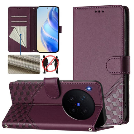 Honeycomb Embossing RFID Leather Phone Case, For vivo X300 Ultra, For vivo X300 Pro 5G, For vivo X300 5G, For vivo Y31 5G Global