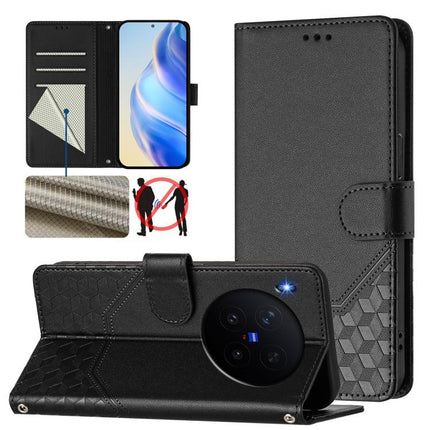 Honeycomb Embossing RFID Leather Phone Case, For vivo X300 Ultra, For vivo X300 Pro 5G, For vivo X300 5G, For vivo Y31 5G Global
