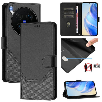 Honeycomb Embossing RFID Leather Phone Case, For vivo X300 Ultra, For vivo X300 Pro 5G, For vivo X300 5G, For vivo Y31 5G Global