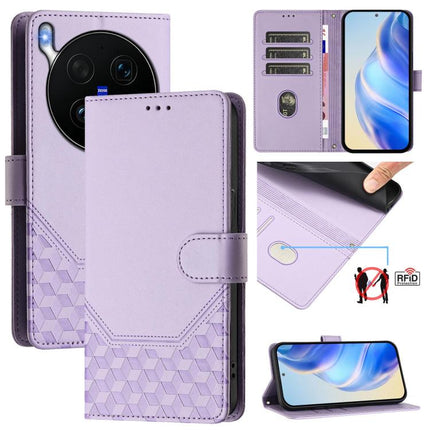 Honeycomb Embossing RFID Leather Phone Case, For vivo X300 Ultra, For vivo X300 Pro 5G, For vivo X300 5G, For vivo Y31 5G Global