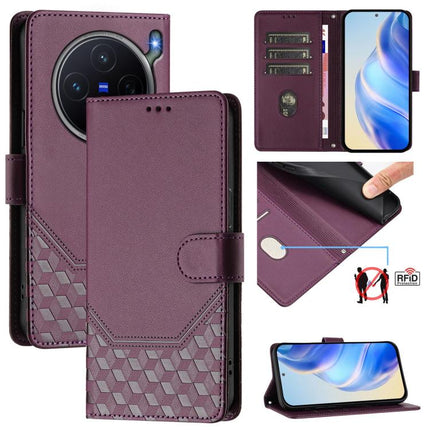 Honeycomb Embossing RFID Leather Phone Case, For vivo X300 FE / S50 Pro mini 5G, For vivo X300s, For vivo Y21 5G 2026 / Y05 4G, For vivo V70 FE 5G