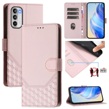 Honeycomb Embossing RFID Leather Phone Case, For Motorola Moto E32 4G Oversea, For Motorola Moto G 5G 2022, For Motorola Moto G Play 2022, For Motorola Moto G Stylus 2022 5G