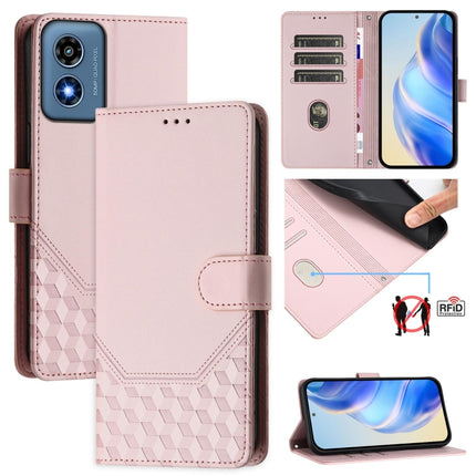 Honeycomb Embossing RFID Leather Phone Case, For Motorola Moto G24 4G / G04 4G Oversea, For Motorola Moto G Play 4G 2024 Oversea, For Motorola Moto G Power 5G 2024, For Motorola Moto G84 5G