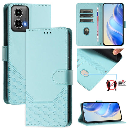 Honeycomb Embossing RFID Leather Phone Case, For Motorola Moto G55, For Motorola Moto G34 5G / G45 5G, For Motorola Moto G64 India / G54 5G India, For Motorola Moto E14 4G / G24 4G