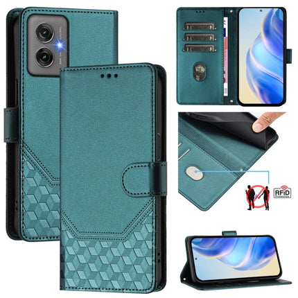 Honeycomb Embossing RFID Leather Phone Case, For Motorola Moto G55, For Motorola Moto G34 5G / G45 5G, For Motorola Moto G64 India / G54 5G India, For Motorola Moto E14 4G / G24 4G
