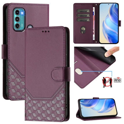 Honeycomb Embossing RFID Leather Phone Case, For Motorola Moto G Power 2022, For Motorola Moto G71 5G, For Motorola Moto G60 / G40 Fusion, For Motorola Moto G30 / G20 / G10