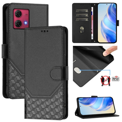 Honeycomb Embossing RFID Leather Phone Case, For Motorola Moto G24 4G / G04 4G Oversea, For Motorola Moto G Play 4G 2024 Oversea, For Motorola Moto G Power 5G 2024, For Motorola Moto G84 5G