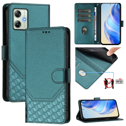 Honeycomb Embossing RFID Leather Phone Case, For Motorola Moto G55, For Motorola Moto G34 5G / G45 5G, For Motorola Moto G64 India / G54 5G India, For Motorola Moto E14 4G / G24 4G