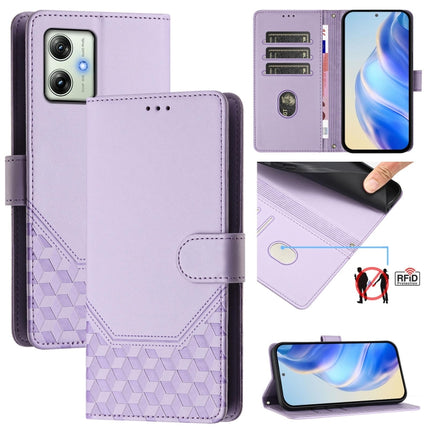 Honeycomb Embossing RFID Leather Phone Case, For Motorola Moto G55, For Motorola Moto G34 5G / G45 5G, For Motorola Moto G64 India / G54 5G India, For Motorola Moto E14 4G / G24 4G