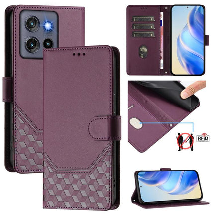 Honeycomb Embossing RFID Leather Phone Case, For Motorola Moto G Stylus  5G 2025, For Motorola Moto G05, For Motorola Moto G15, For Motorola Moto G35