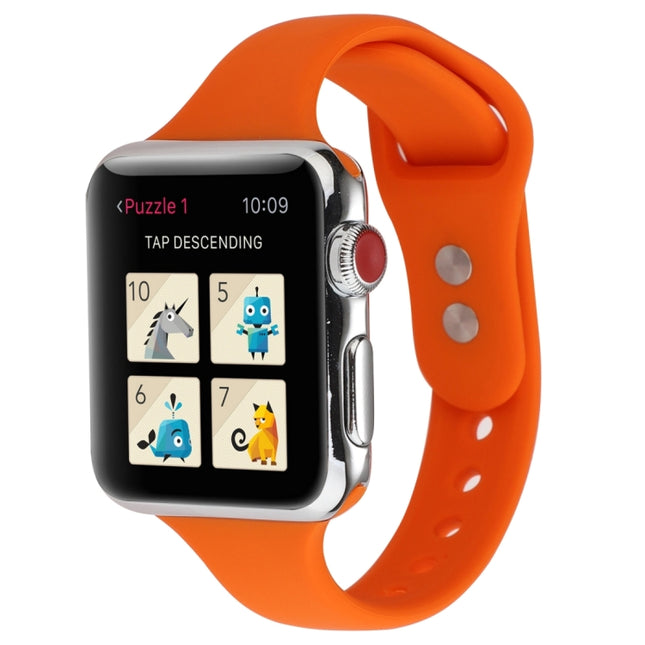 Thin Silicone Double Buckle Replacement Wrist Strap, For Apple Watch 5 & 4 44mm / 3 & 2 & 1 42mm