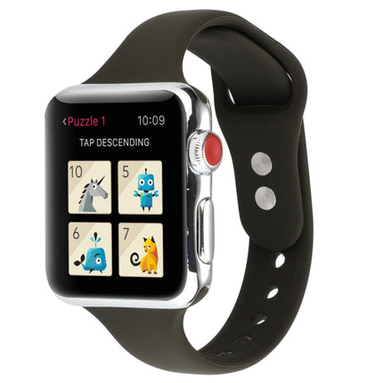 Thin Silicone Double Buckle Replacement Wrist Strap, For Apple Watch 5 & 4 44mm / 3 & 2 & 1 42mm