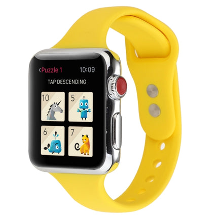 Thin Silicone Double Buckle Replacement Wrist Strap, For Apple Watch Series 7 41mm / 6 & SE & 5 & 4 40mm / 3 & 2 & 1 38mm