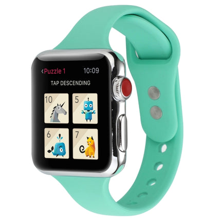 Thin Silicone Double Buckle Replacement Wrist Strap, For Apple Watch Series 8&7 41mm / SE 2&6&SE&5&4 40mm / 3&2&1 38mm