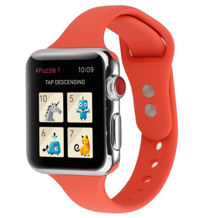 Thin Silicone Double Buckle Replacement Wrist Strap, For Apple Watch Series 8&7 41mm / SE 2&6&SE&5&4 40mm / 3&2&1 38mm